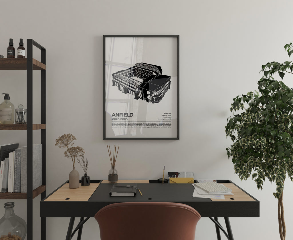 Anfield Liverpool Poster – Klassisk fotbollsarena (hemmaarena för Liverpool FC)