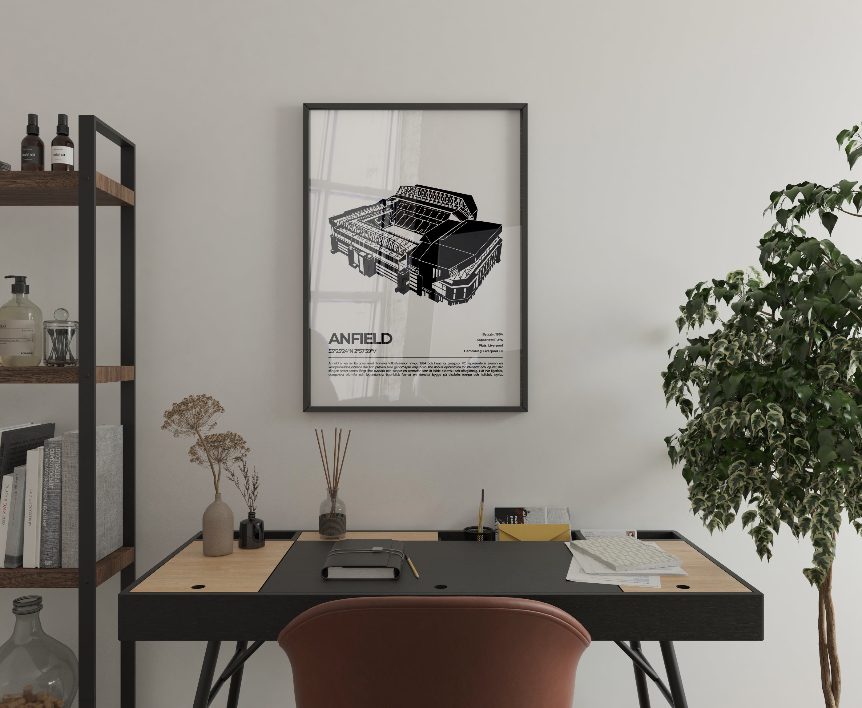 Anfield Liverpool Poster – Klassisk fotbollsarena (hemmaarena för Liverpool FC)