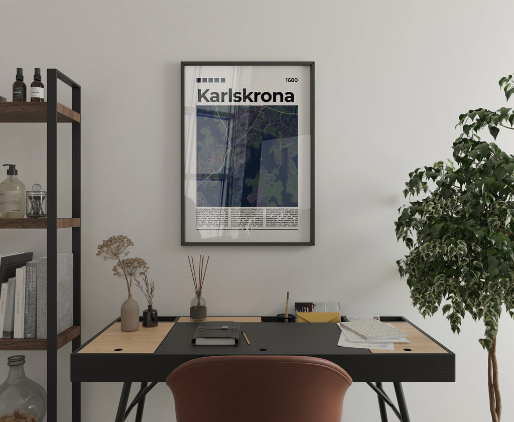 Karlskrona Stadskarta Poster