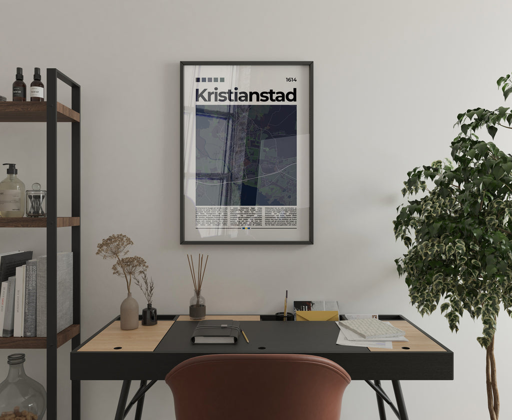 Kristianstad Stadskarta Poster