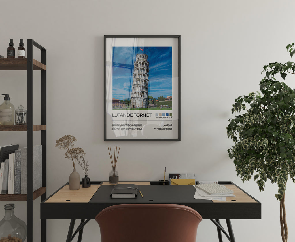 Lutande Tornet i Pisa Poster