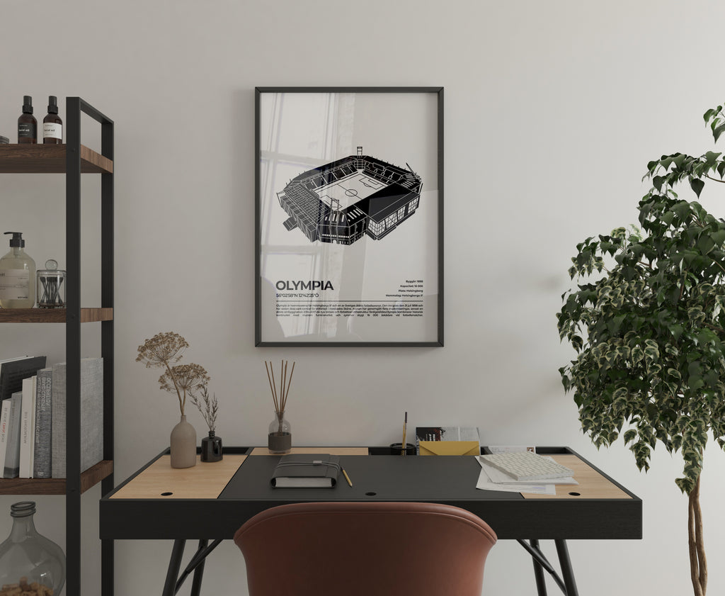 Olympia Helsingborg Poster – Klassisk fotbollsarena (hemmaarena för Helsingborgs IF)
