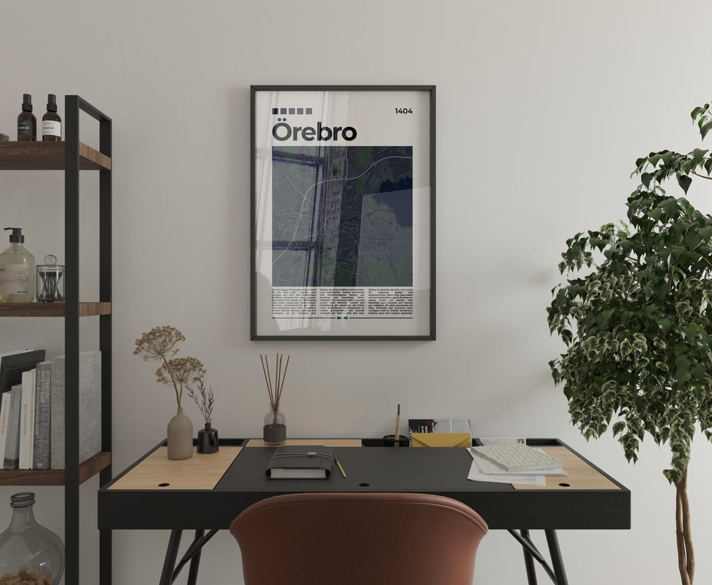 Örebro Stadskarta Poster