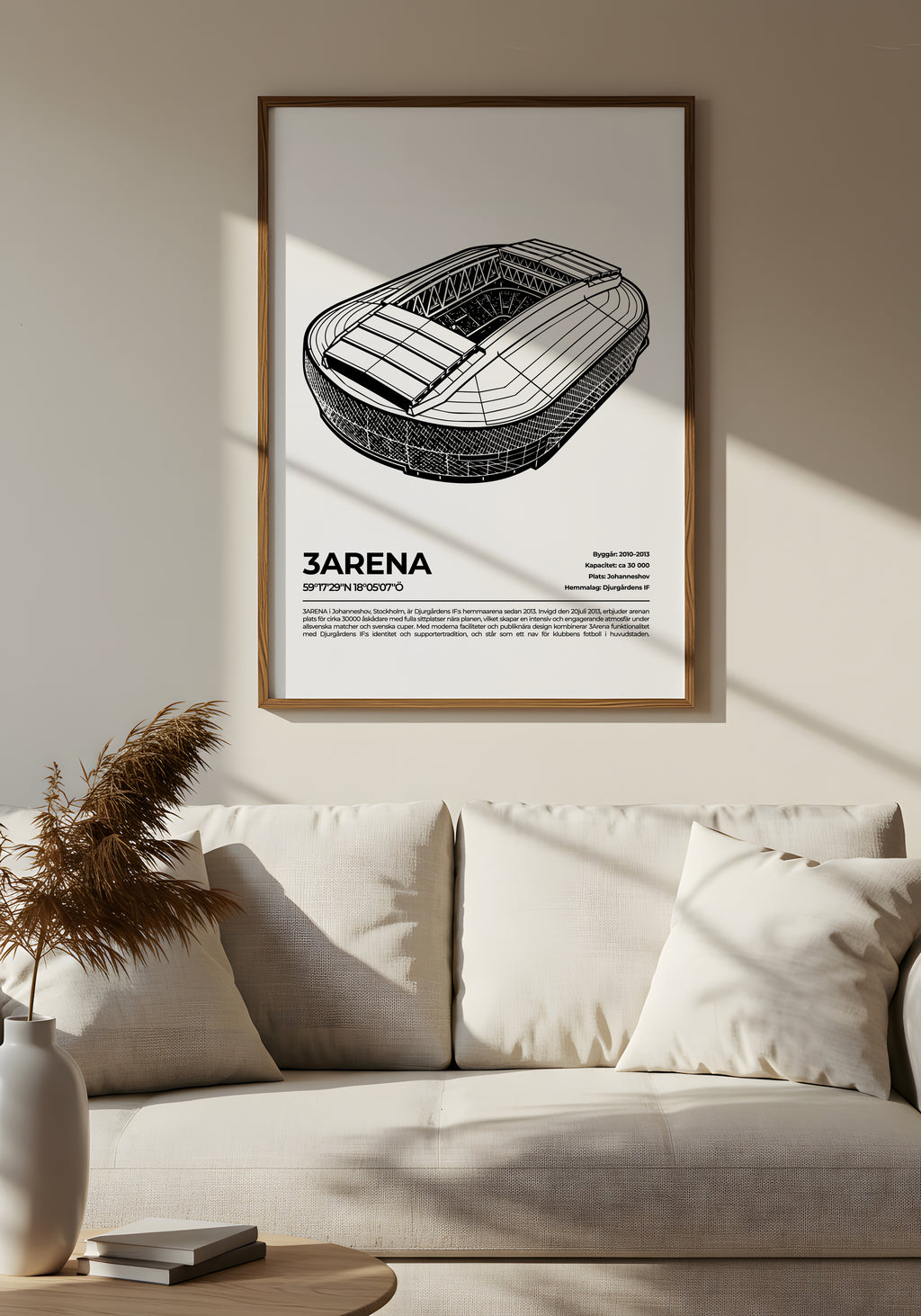 3Arena Stockholm Poster – Fotbollsarena i Stockholm (hemmaarena för Djurgårdens IF)