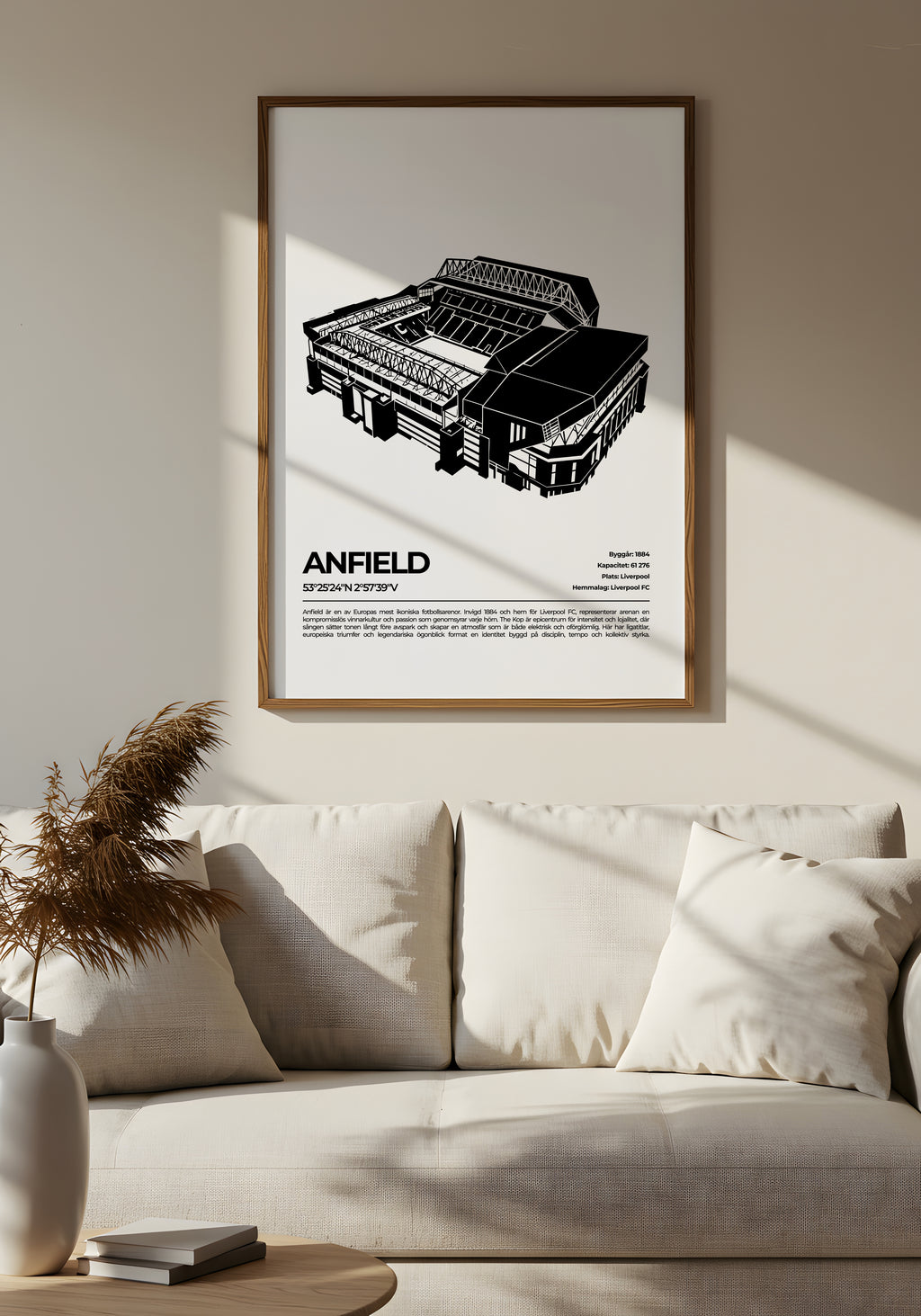 Anfield Liverpool Poster – Klassisk fotbollsarena (hemmaarena för Liverpool FC)