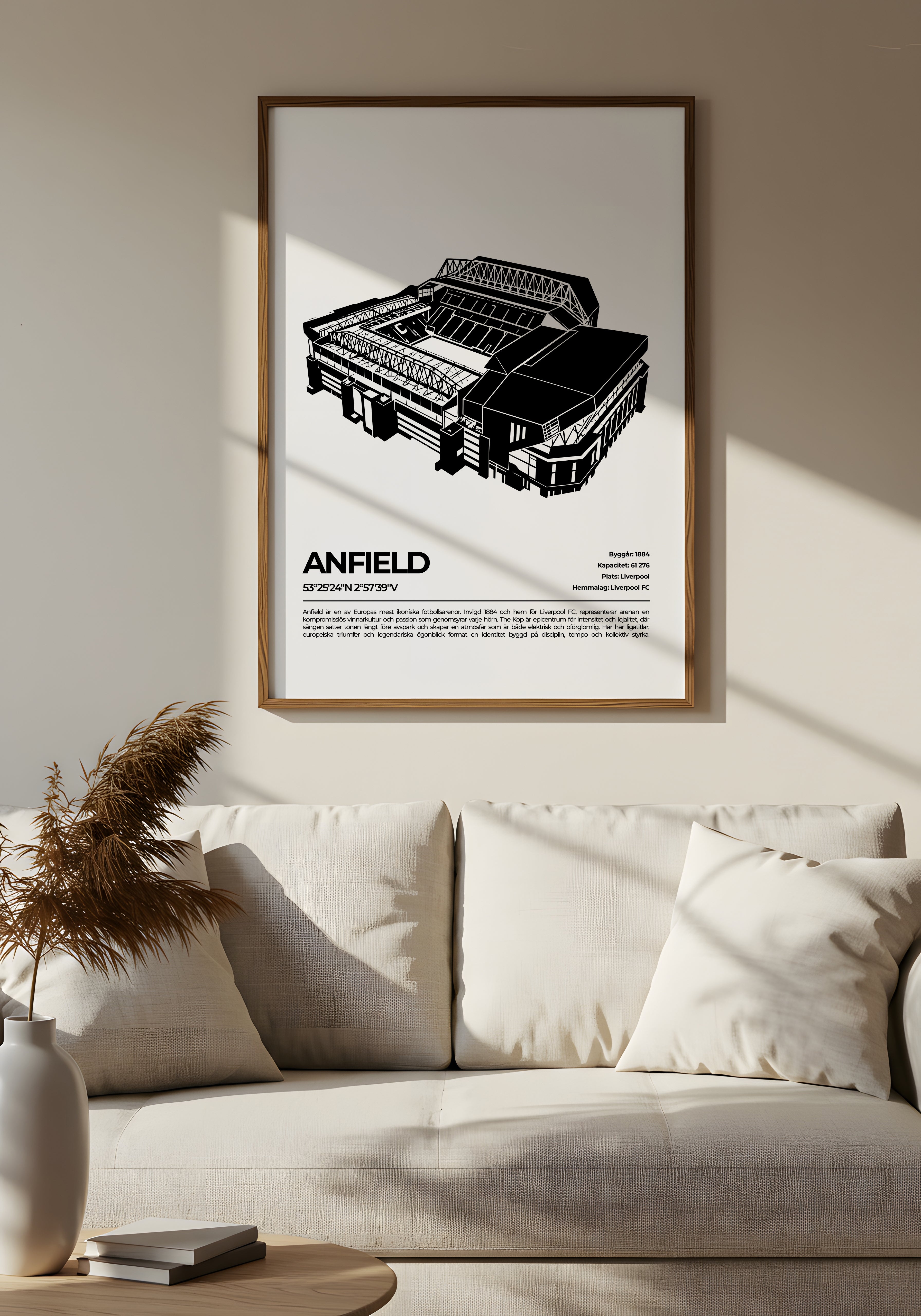 Anfield Liverpool Poster – Klassisk fotbollsarena (hemmaarena för Liverpool FC)