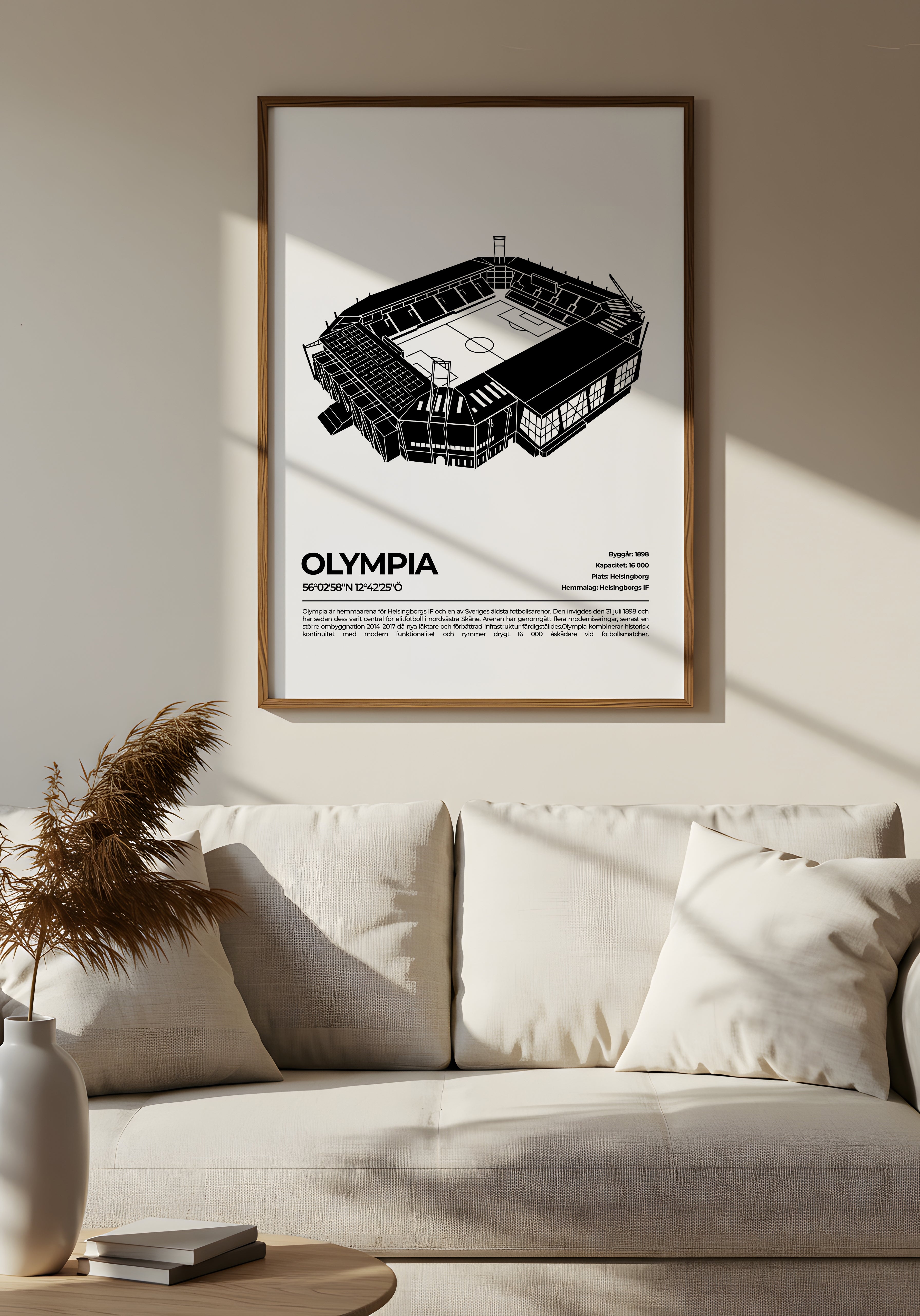 Olympia Helsingborg Poster – Klassisk fotbollsarena (hemmaarena för Helsingborgs IF)
