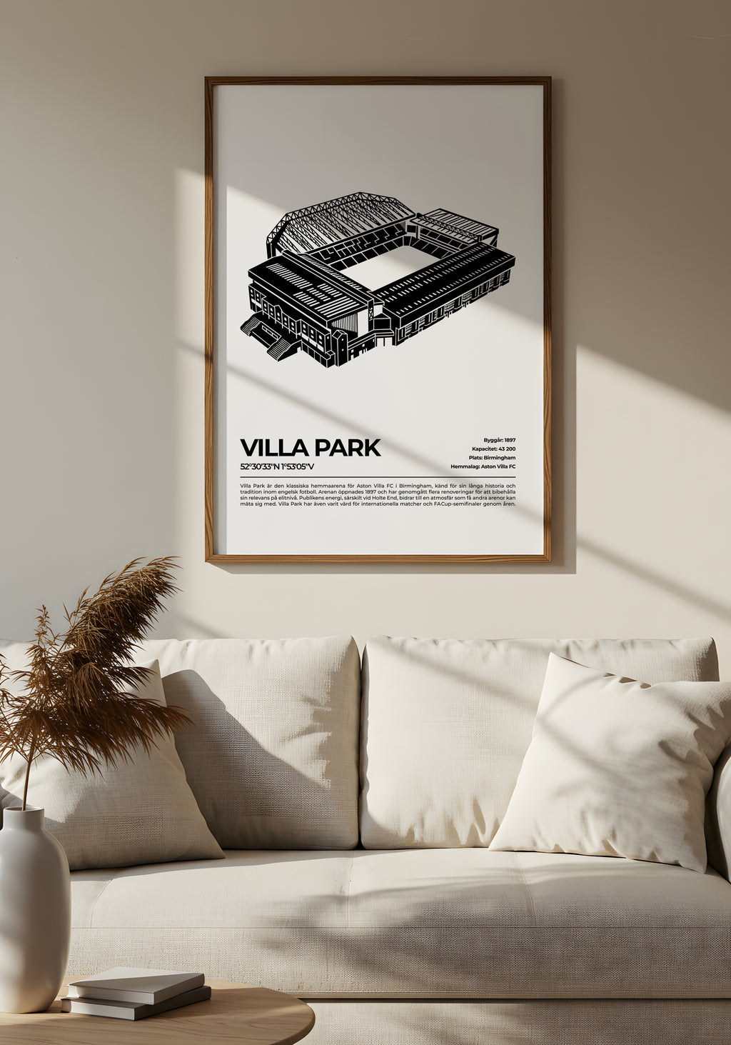 Villa Park Birmingham Poster – Klassisk fotbollsarena (hemmaarena för Aston Villa FC)